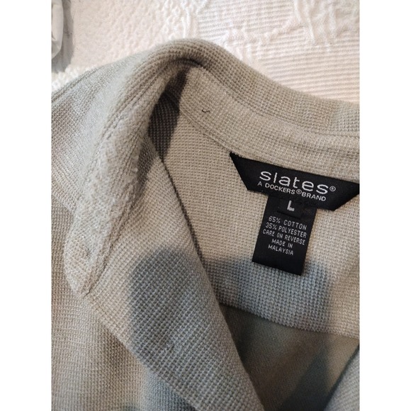💸$10 Slates a Dockers Brand Mens Light Sage Button Up Top Size Large - Picture 4 of 4